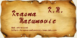 Krasna Matunović vizit kartica